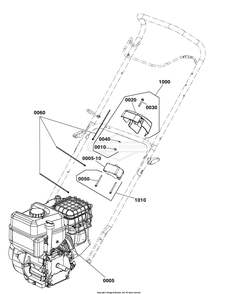 Engine Group Diagram and Parts List for 1697294-00 (1022EE)(2020) Briggs and Stratton Snow Blower